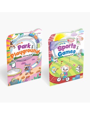 Carry Me Park & Playground and Sports & Games Colouring Books for Kids – Fun Animal and Fantasy-Themed Copy Colouring Books with Handle for Easy Carrying