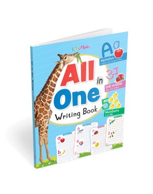 All in One Writing Book, English Alphabet and Hindi Varnamala, Numbers 1-100, Educational Practice Workbook