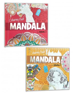 Mandala Colouring Book for Adults with tear out sheets (Pack of 2)