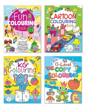 Mega Colouring Books (Pack of 4)