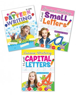 Combo Set of 3 Books Zero Level  (Pattern Writing & Cursive Writing Capital Letters & Cursive Writing Small Letters)