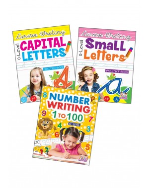 0-Level Writing Books Combo (Pack of 3) - Capital & Small Letter Writing, Number Writing 1 to 100